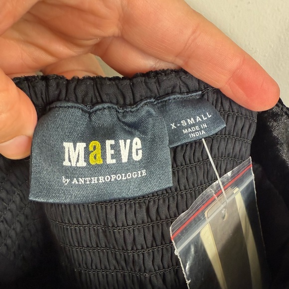 Maeve by Anthropologie Black Velvet Pearl Embellished Dress - Picture 7 of 10